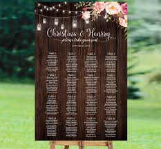 Wedding Suite Custom Seating Charts Table Number Rustic