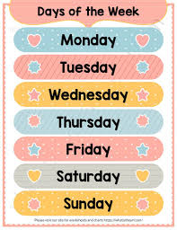How many days are there in a week? Days Of The Week Chart Free And Printable Your Home Teacher