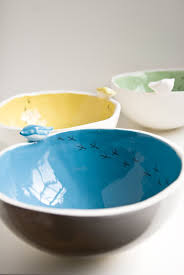 Blue Ceramic Bird Bowl Modern Spring Home Decor Breakfast Cereal Bowl Soup Serving Bowl Handmade Irish Pottery By Irish Pottery Ceramic Birds Blue Ceramics