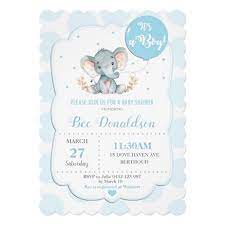 Elephant Baby Shower Invitation Boy Blue Polka Dot Zazzle Com Elephant Baby Shower Invitations Boy Baby Shower Invitations For Boys Elephant Baby Shower Invitations