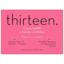 Text Message Birthday Invitation Sms Thirteen Pink 13th Birthday Invitations 13th Birthday Invitations Birthday Party Invitations Printable Birthday Party Invitation Wording