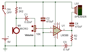 Http Www Zpag Net Electroniques Ampli Amplificateur De Micro Html Electronic Schematics Diy Guitar Amp Electronics Circuit