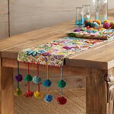 Pomposa Table Runner Colorful Runner Embroidered Table Runner Embroidered Wool