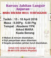 Jago menjahit tanpa membayar kursus jahit. Mara Daerah Hulu Terengganu Posts Facebook