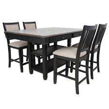 Rokane light brown rectangular counter height dining table. Prairie Point Rectangular Counter Height Dining Set Black New Classic Furniture Furniture Cart