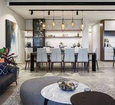 Built In Dining Room Cabinetry Backdrops A Custom Designed Dining Table Under Black Track Lighting With Featu Built In Dining Room Dining Room Decor Room Decor