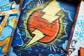 Thunder Graffiti In Okc Okc Thunder Oklahoma City Thunder Okc Thunder Basketball