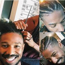 Michael B Jordan Sporting Cornrows Michael B Jordan Cornrows Braided Man Bun