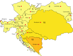 Monarchy, was a monarchic union between the crowns of the austrian empire and the kingdom of hungary in central europe.the union was a result of the ausgleich or compromise of 1867, under which the austrian house of habsburg agreed to share power with the separate hungarian government, dividing the territory of the former austrian. Datei Austria Hungary Map De Svg Wikipedia