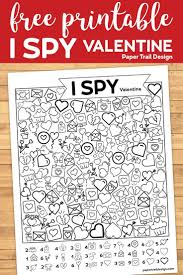 Free Printable Valentine I Spy Activity Paper Trail Design Valentines Printables Free Valentines Games Valentines Printables
