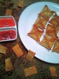 Resep Pangsit Goreng Isi Ayam Oleh Ade Irene Recipe Pangsit Makanan Resep Makanan