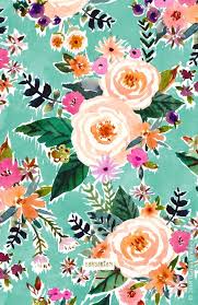 Good Mood Aqua Watercolor Floral Barbarian By Barbra Ignatiev Bold Colorful Art Floral Watercolor Flower Iphone Wallpaper Flower Phone Wallpaper