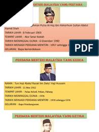 (1) yb dato' eddin syazlee shith. Nama Perdana Menteri Malaysia Yang Pertama