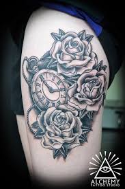 Clock And Roses Tattoo Watch Tattoos Tattoos Rose Tattoos
