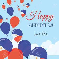 Bunting banner flag, rave party flag, birthday pennant. Independence Day Flat Greeting Card Philippines Independence Royalty Free Cliparts Vectors And Stock Illustration Image 87117531