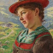 Landschaft mit Haus Hund und Rind Drawing by Franz Marc