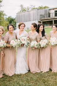 Elegant Rustic Peach Wedding Bridesmaids With White Bouquets See More Http Www Confettida Rustic Wedding Attire Rustic Elegant Wedding Rustic Peach Wedding