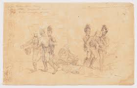 Study sketches of British soldiers ...