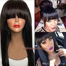 99 ($47.99/count) 5% coupon applied at checkout. Straight Lace Front Wig With Bangs Peruvian Virgin Hair Full Fringe Wig Human Hair Glueless Full Lace Wig Bleach Baby Hairstyles Human Hair Wigs Wig Hairstyles