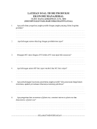 We did not find results for: Soal Teori Produksi