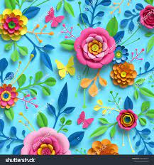 Jo's dark floral patterns includes ten gorgeous black background designs for photoshop. 3d Render Craft Paper Flowers Floral Pattern Botanical Ornament Bright Candy Colors Nature Clip Art Isolate Paper Flowers Floral Stock Images Paper Crafts