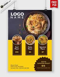 Download Best Biryani Food Flyer Free Psd Template Indiater Food Menu Design Brochure Food Food