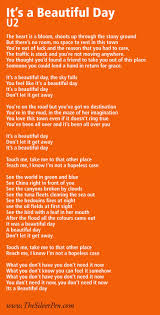 It S A Beautiful Day Don T Let It Get Away Beautiful Day U2 Love That Bono Sings See The Bird With A Leaf In Her Mouth After The Flood All U2 Beautiful Day Lyrics Inspirational Songs Beautiful Day