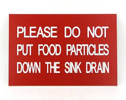 no food in sink sign etsy