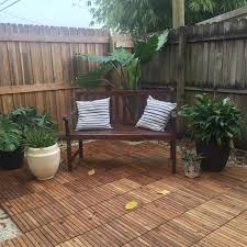 Ez Floor 12 X 12 Teak Wood Snap In Deck Tiles In Oiled Backyard Decor Patio Outdoor Flooring