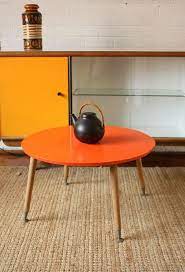 Banner home coffee cup on wood table with copy space at retro coffee shop. Vintage Retro Coffee Table In Bright Orange By Tribecasvintage 85 00 Retro Coffee Tables Coffee Table Retro Table