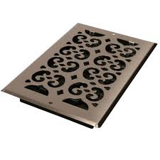 Decor Grates 6 In X 10 In Brushed Nickel Steel Scroll Wall Register Wall Registers Plates On Wall Antique Flooring