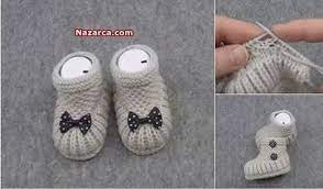 Orgu Sirine Bebek Patik Modeli Yapimi Turkce Videolu Nazarca Com Baby Knitting Patterns Patikler Orgu