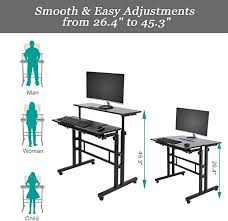 Maybe you would like to learn more about one of these? Amazon Com 2 Tier Mobile Stand Up Desk Computer Desk With Keyboard Tray Adjustable Portable Standing Computer Workstation Table For Small Spaces Home Office Rolling Desk For Computer Mdf Board Black Kitchen Dining