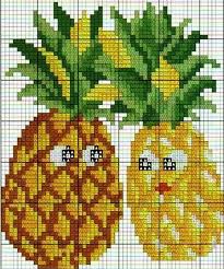 Ananas Point De Croix Coloriage Pixel Broderie