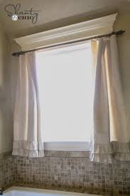 Diy Ruffle Drop Cloth Curtains Bath Window Bathroom Window Curtains Diy Curtains