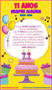 Aniversario 11 Anos Sempre Alegria Sempre Alegria