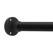 Kingston brass end mount rectangular 57 in. Flat Black Shower Rod