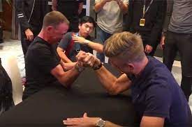Chris froome is a professional cyclist from monaco. Watch Chris Froome And Marcel Kittel Arm Wrestle Who Will Win Video Cycling Weekly