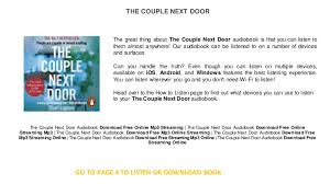 Download our free ios app to continue your conversations on the go. The Couple Next Door Download Audio Books Free Listening Books