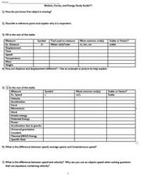 Motion Forces And Energy Study Guide Study Guide Science Explorer Study