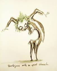 The space scenes and the sandworms were the only. Beetlejuice With An Upset Stomach By Tim Burton This Is A Fitting Illustration Of How I Feel Now After Tim Burton Drawings Tim Burton Artwork Tim Burton Art