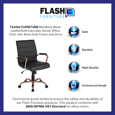 7.a giant water bottle with time markers that'll motivate you to keep sipping, all day long. Flash Furniture Mid Back White Leathersoft Executive Swivel Office Chair With Rose Gold Frame And Arms Walmart Com Walmart Com