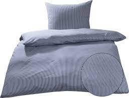 Jetzt vergleichen und günstig bestellen! Mako Interlock Jersey Bettwasche Streifen Blau Weiss Garnitur 135x200 Online Kaufen Bms