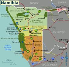 Namibia Regions Map Namibia Denmark Travel Swakopmund
