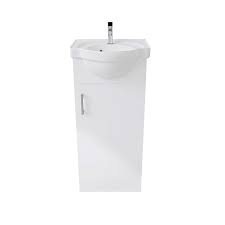 Bathroom vanity units make fantastic storage solutions, and are available on houzz in a range of colours, styles and sizes. Kimbridge Gloss White Freestanding Cloakroom Vanity Unit Basin Set W 410mm Diy At B Q