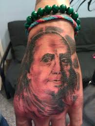 In a previous interview on the no jumper podcast , he explained why he got the ink. Ben Franklin Portrait Hand Tattoo By Wes Fortier Www Faceb Flickr