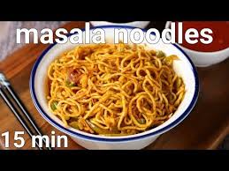 Masala Noodles Recipe Mumbai Street Style Vegetable Masala Noodles With Step By Step Photo Video Noo Vegetarian Snacks Recipes Maggi Recipes Vegetable Masala