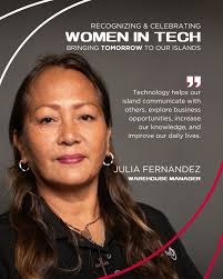 As we continue celebrating Women's History Month, we want to recognize  Julia Fernandez, our Warehouse Manager. She keeps operations moving  seamlessly behind the scenes. As a powerhouse for the DOCOMO PACIFIC team,