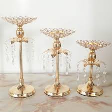 All categories backdrops bead & crystal candles & candle holders ceiling decor chair covers custom signs education event curtains & drapes event furniture fabric by the yard/roll floral find a large selection of event and wedding candle holders for sale, here at event decor direct. Gold Crystal Candle Holder Wedding Decoration Table Centerpieces Candlestick Wish
