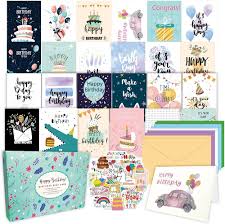 Amazon | 誕生日カード ィングカード 祝賀カード ハッピーバースデーカード 50枚 かわいい柄 おしゃれ レターセット 封筒10枚  ステッカー27枚 中は空白 家庭 学校 子供 女性 | グリーティングカード | 文房具・オフィス用品